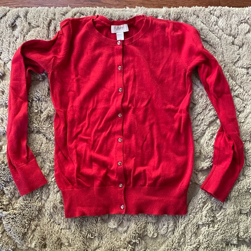 LOFT Red Women's Cardigan Sweater